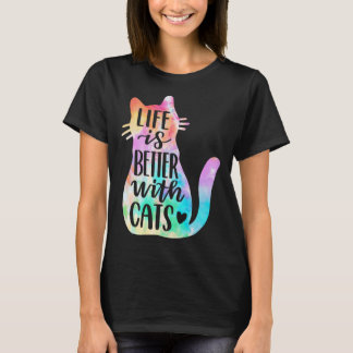 Camiseta Con Gatos, Tie Dye Cat Mamá Papá