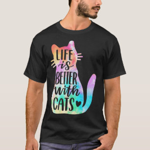 Camiseta Con Gatos, Tie Dye Cat Mamá Papá