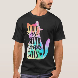 Camiseta Con Gatos, Tie Dye Cat Mamá Papá