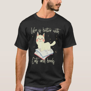 Camiseta Con Gatos Y Libros Meowy  Gato