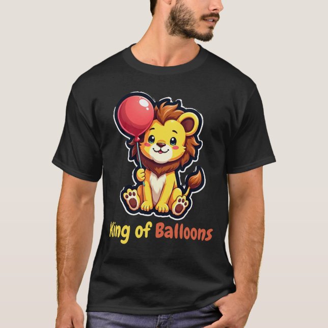 Camiseta con globo de león caprichoso - Jugativo y (Anverso)