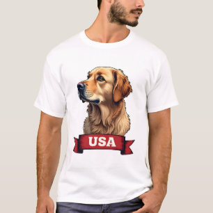 Camiseta con grabado de Golden Retriever Vintage U
