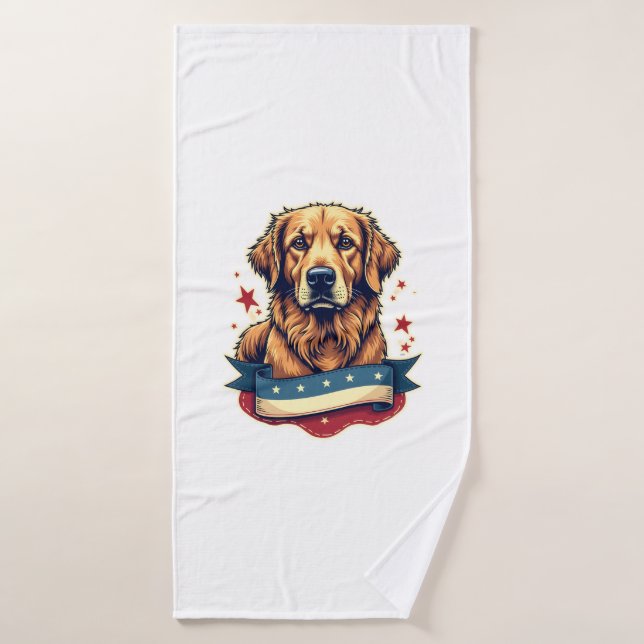 Camiseta con grabado retro patriótico de Golden Re (Toalla de baño)