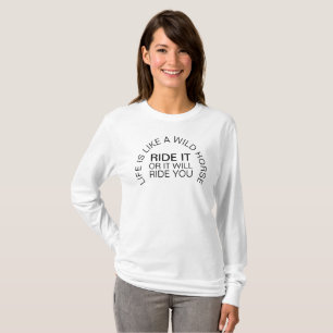 Camiseta con gráfico de caballo salvaje y texto ne