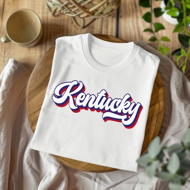 Camiseta con guión azul y blanco rojo de Kentucky (Subido por el creador)