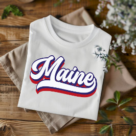 Camiseta con guión de color blanco y azul para el