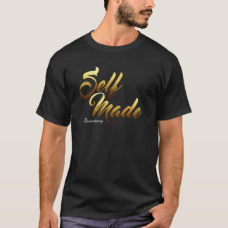 Camiseta con guión de oro hecha a sí mismo