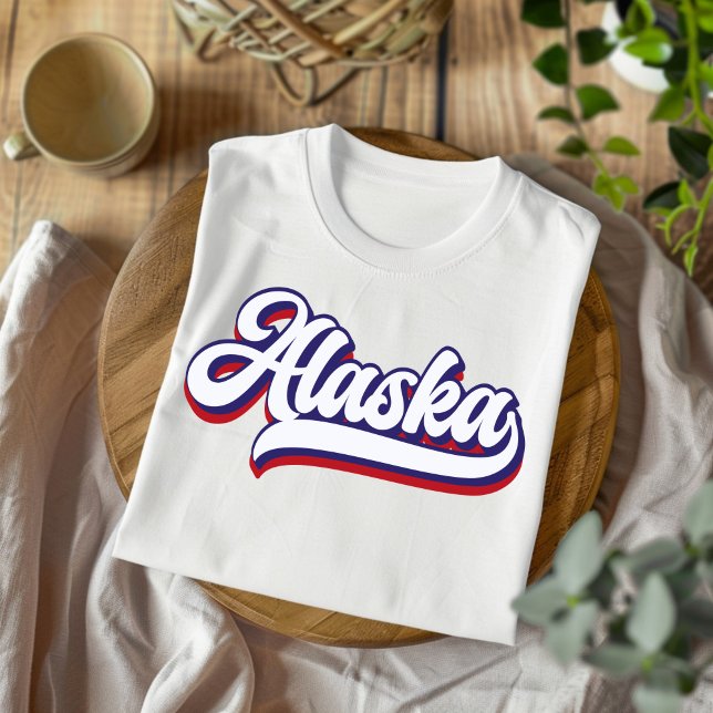 Camiseta con guión rojo blanco y azul de Alaska (Subido por el creador)