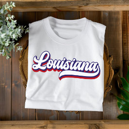 Camiseta con guión rojo blanco y azul de Luisiana
