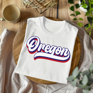 Camiseta con guiones de color blanco y azul de Ore
