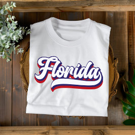 Camiseta con guiones de color rojo y azul de Flori