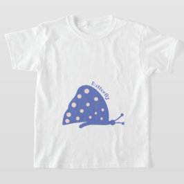 Camiseta con hermosa mariposa azul minimalista