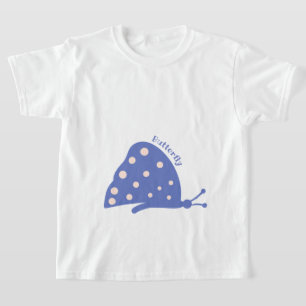 Camiseta con hermosa mariposa azul minimalista
