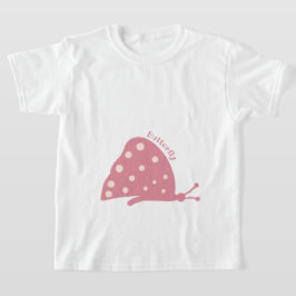 Camiseta con hermosa mariposa rosa minimalista