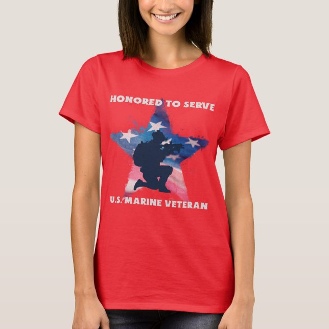 Camiseta Con Honor De Servir, Veterano De La Marina De Los  (Anverso)