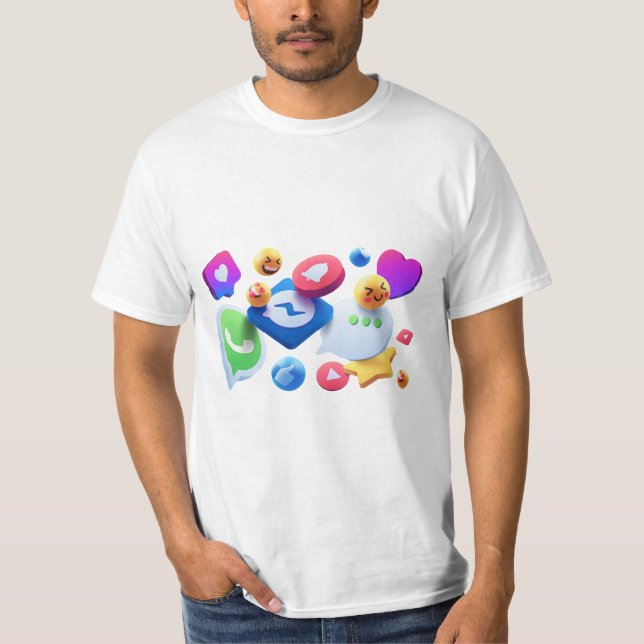 camiseta con iconos de medios sociales (Anverso)