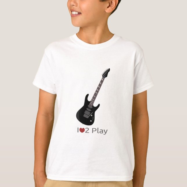 Camiseta con ilustracion de guitarra eléctrica (Anverso)