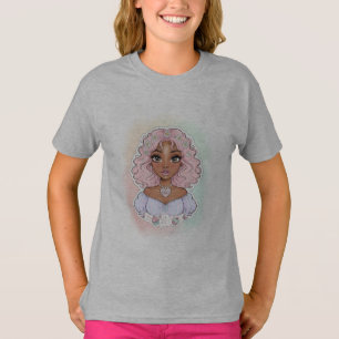 Camiseta con ilustración de mujer negra femenina a