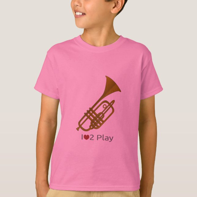 Camiseta con ilustracion de trompeta (Anverso)