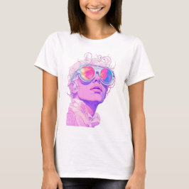Camiseta con imagen de cara con gafas de sol