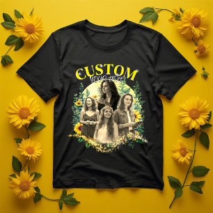 Camiseta con imagen personalizada de marco floral