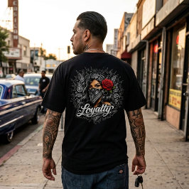 Camiseta con impresión de lealtad en la parte post