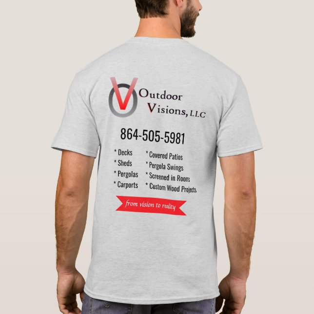 Camiseta con información en la parte trasera del l (Reverso)