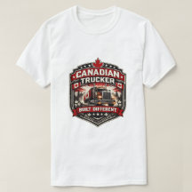 Camiseta con insignia de camionero canadiense cons