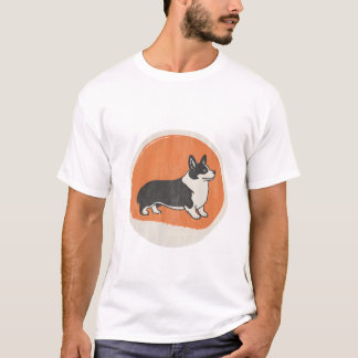 Camiseta con insignia de silueta retro de Corgi