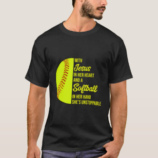Camiseta Con Jesús En Su Corazón Es Imparable Softball