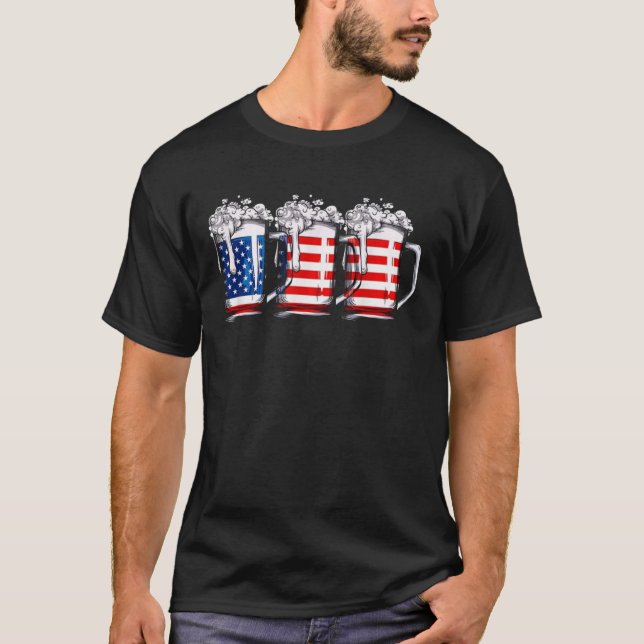 Camiseta con la bandera estadounidense de Cerveza  (Anverso)