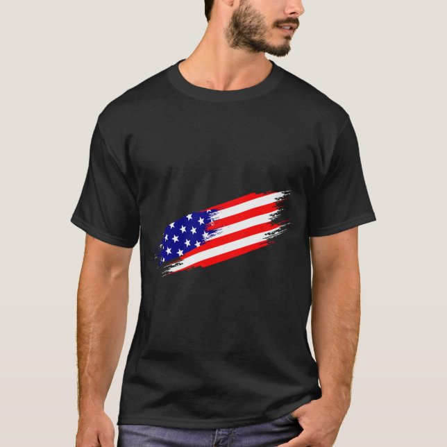 Camiseta con la bandera estadounidense de la bande (Anverso)