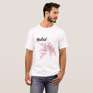 Camiseta Con la flor del cerezo para hombres, Madrid
