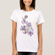 Camiseta con la impresión de las flores para las