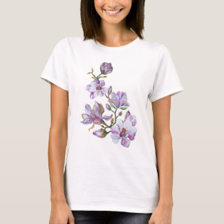 Camiseta con la impresión de las flores para las
