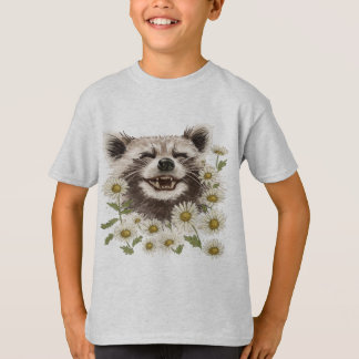 Camiseta con la impresión de un feliz mapache "Rac
