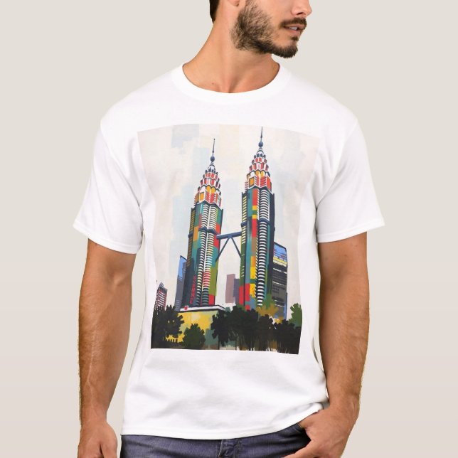 Camiseta Con Las Torres Petronas En Malasia (Anverso)