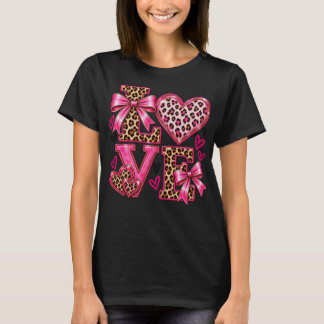 Camiseta con lazo coquette estampado de leopardo r