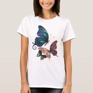 Camiseta con lema MAGIA DE MARIPOSA de oro vibrant