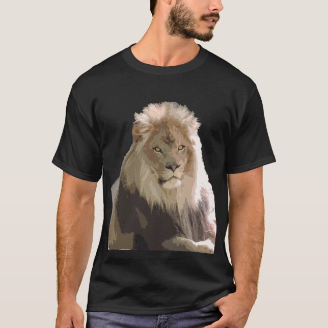 Camiseta con león en un alce majestuoso natural (Anverso)