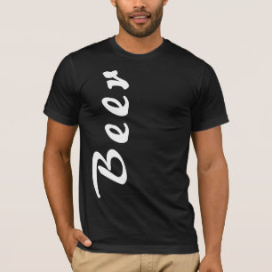 Camiseta con letra impresa de cerveza artística - 
