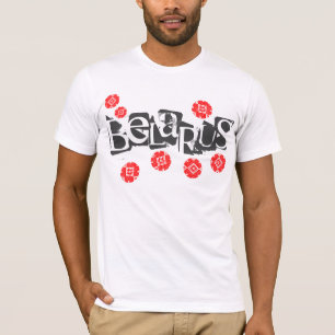 Camiseta con letras funky folk Belarús Беларусь