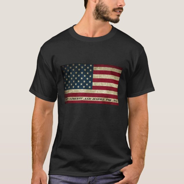 Camiseta Con Libertad Y Justicia Para Toda La Bandera Estad (Anverso)