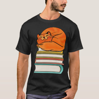 Camiseta Con Libros Y Gatos La Vida Es Dulce
