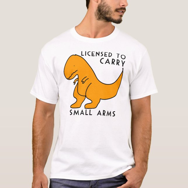 Camiseta Con licencia para llevar armas pequeñas T-rex Dino (Anverso)