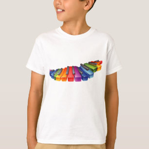Camiseta con llave de piano arco iris