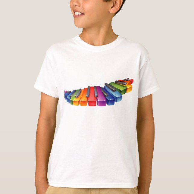Camiseta con llave de piano arco iris (Anverso)