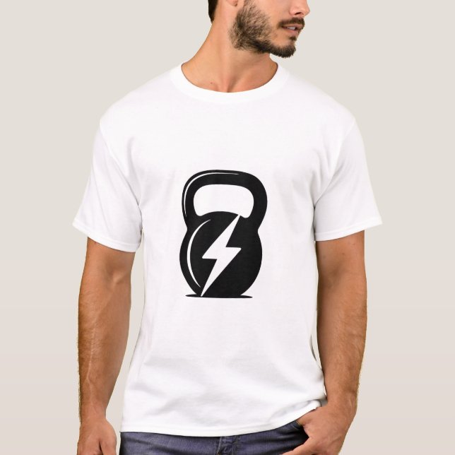 Camiseta con Logo de Fitness de Pesa Rusa Abstract (Anverso)