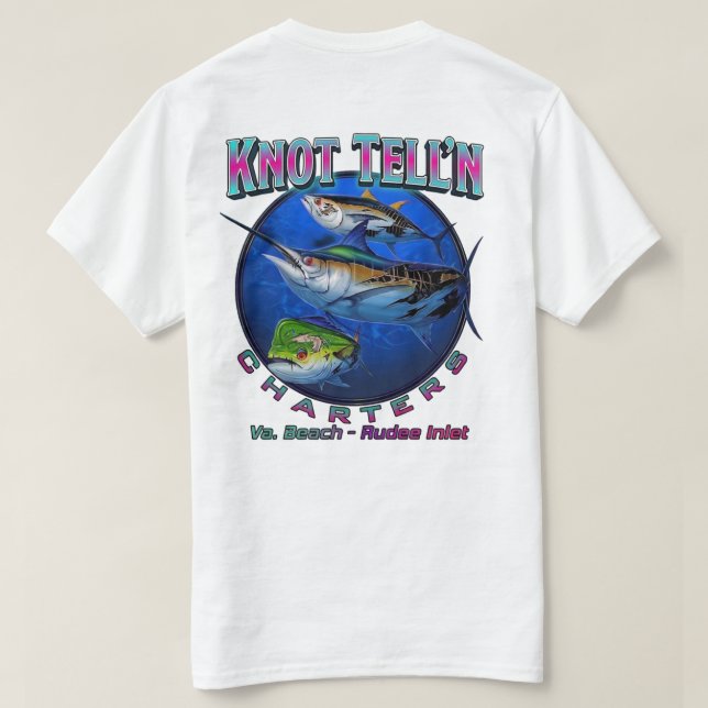 Camiseta con logo de Rip Art de Charters Knot Tell (Reverso del diseño)