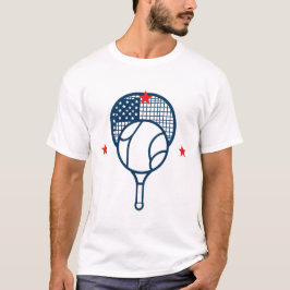 Camiseta con logo tenis y la bandera estadounidens